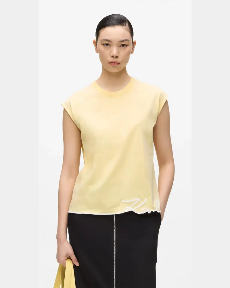 Karl Lagerfeld Tanktop Mit Signature-saum, Damen, Patch-logo, Größe: Xxl Patch-logo