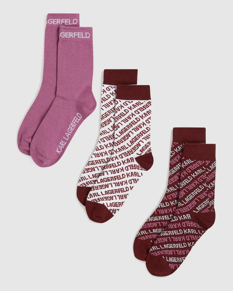 Karl Lagerfeld Socken Mit Allover-logo – 3er-pack, Damen, Multi, Größe Multi