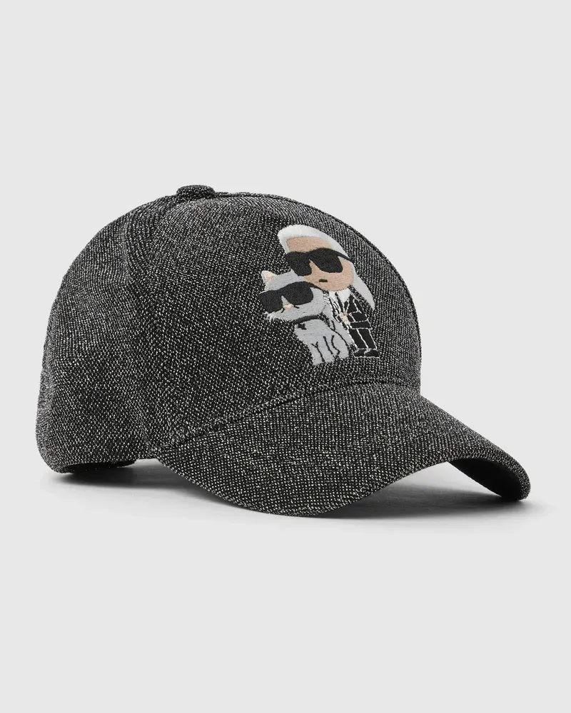 Karl Lagerfeld Ikon Glitzerkappe Für Mädchen, Silver, Größe: 58 Silver