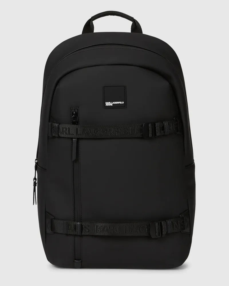 Karl Lagerfeld Rucksack Aus Beschichtetem Technischem Leder, Herren, Schwarz, Größe Schwarz