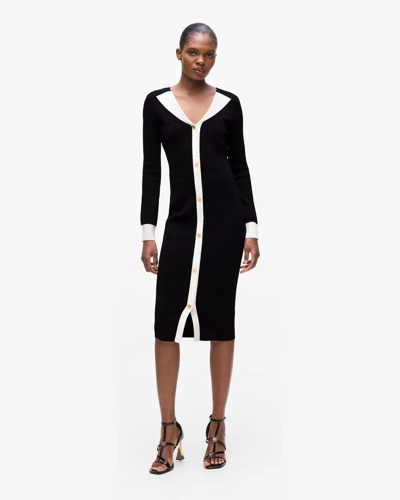 Karl Lagerfeld Karl Dna Strickkleid, Damen, Schwarz/weiss, Größe Schwarz