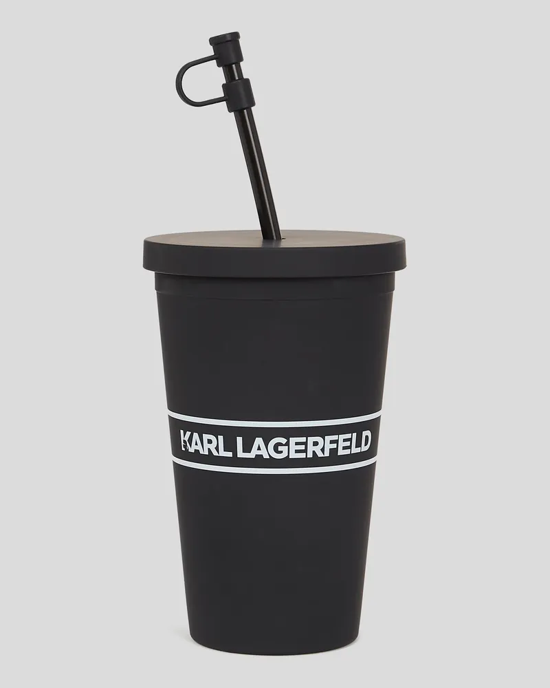Karl Lagerfeld To-go-becher Mit Logo, Herren, Schwarz, Größe Schwarz