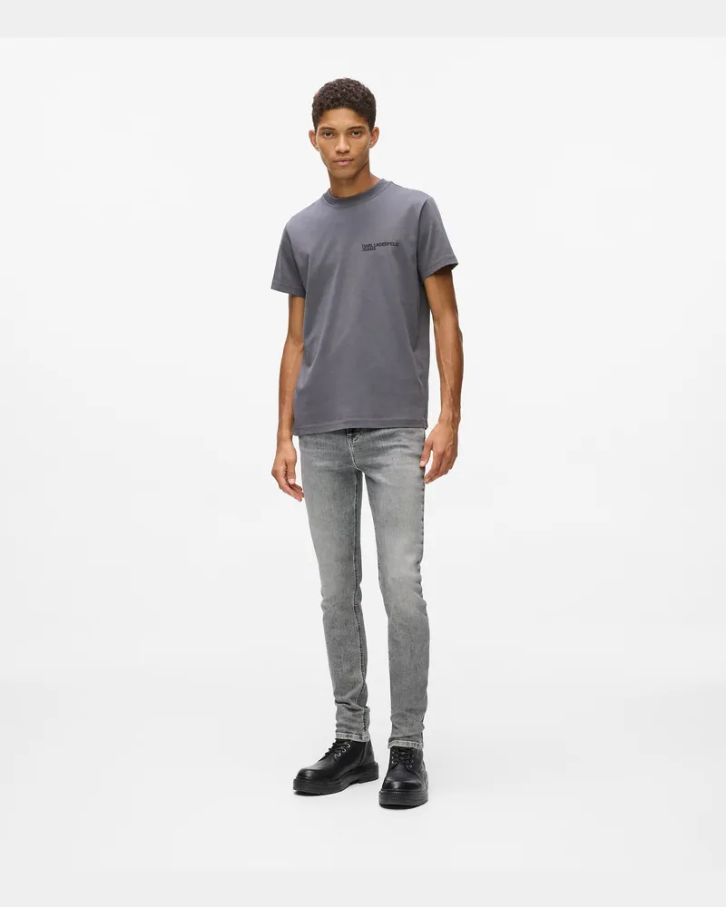 Karl Lagerfeld Verwischte Skinny Jeans, Herren, Hellgrau, Größe Hellgrau