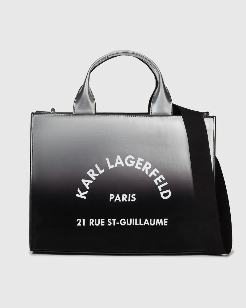 Karl Lagerfeld Rue St-guillaume Medium Tote Bag Im Dégradé-look, Female, Schwarz-grau-verlauf, Size Black