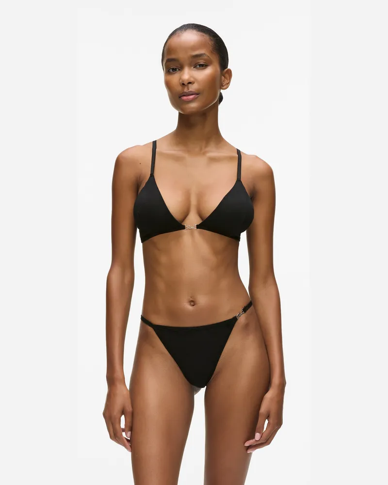 Karl Lagerfeld Signature Triangel-bralette, Damen, Schwarz, Größe: Xs Schwarz