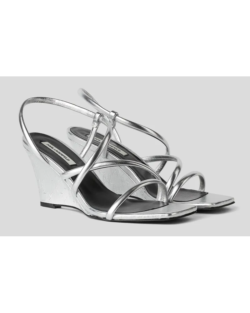 Karl Lagerfeld Rialto riemchen-sandalen, Frau, Silver Silver