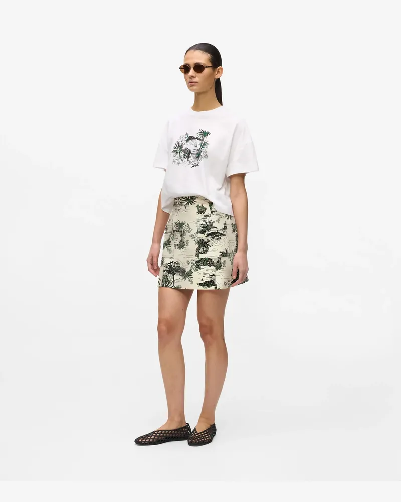 Karl Lagerfeld Minirock Mit Allover-print, Damen, Marineblau-schwarz-sedona, Größe Marineblau-schwarz-sedona