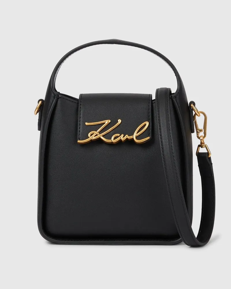 Karl Lagerfeld Kleine K/signature Hobo-tasche, Damen, Schwarz/gold, Größe Schwarz