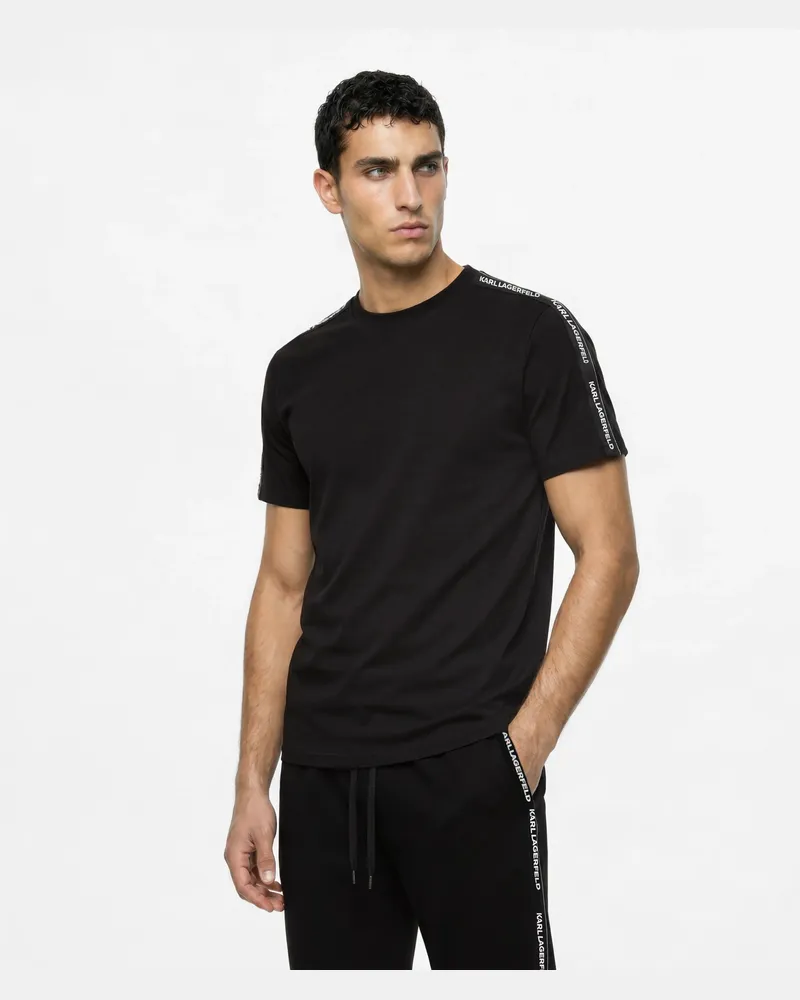 Karl Lagerfeld Loungewear-t-shirt Mit Logo, Herren, Schwarz, Größe Schwarz