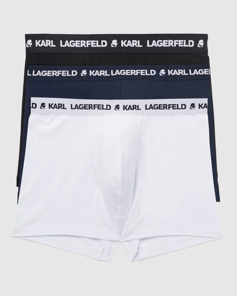 Karl Lagerfeld Monochrome Boxershorts Mit Logo – 3er-pack, Mann, Schwarz/Weiss/Navy, Größe Schwarz