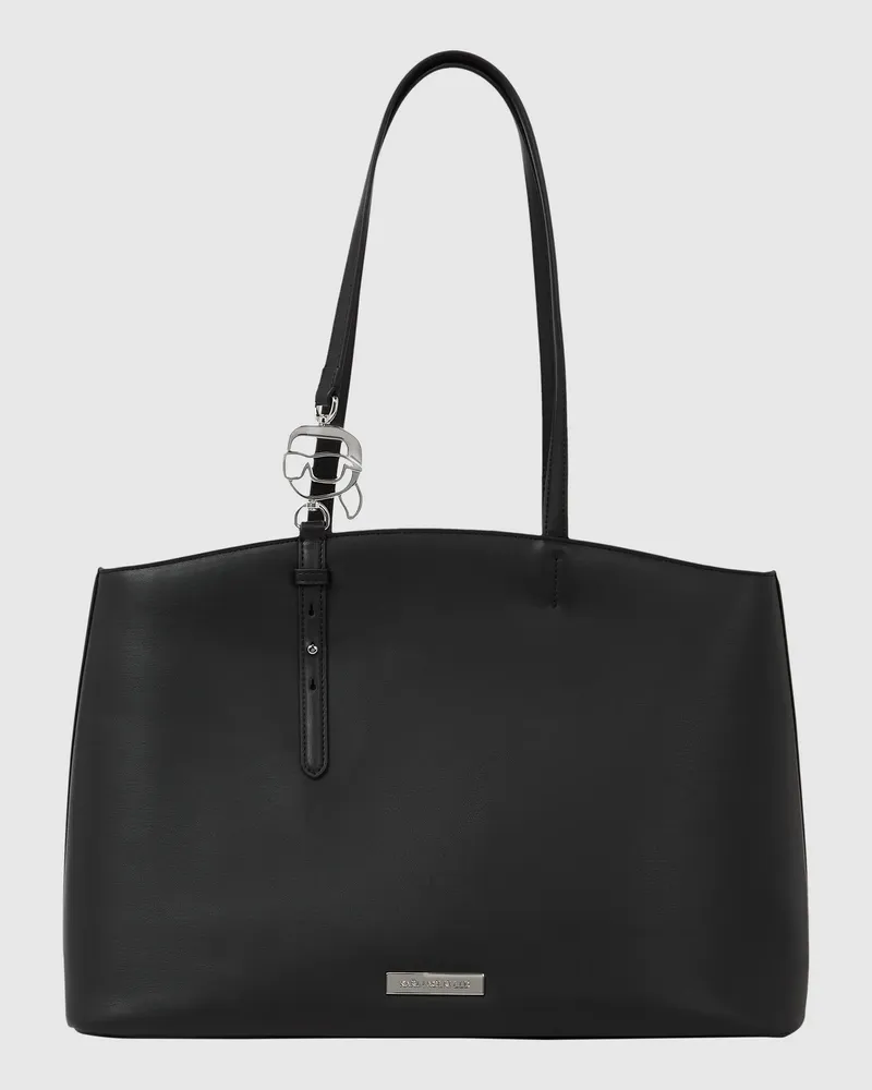 Karl Lagerfeld Ikon Glatte Große Tote Bag, Damen, Schwarz, Größe Schwarz