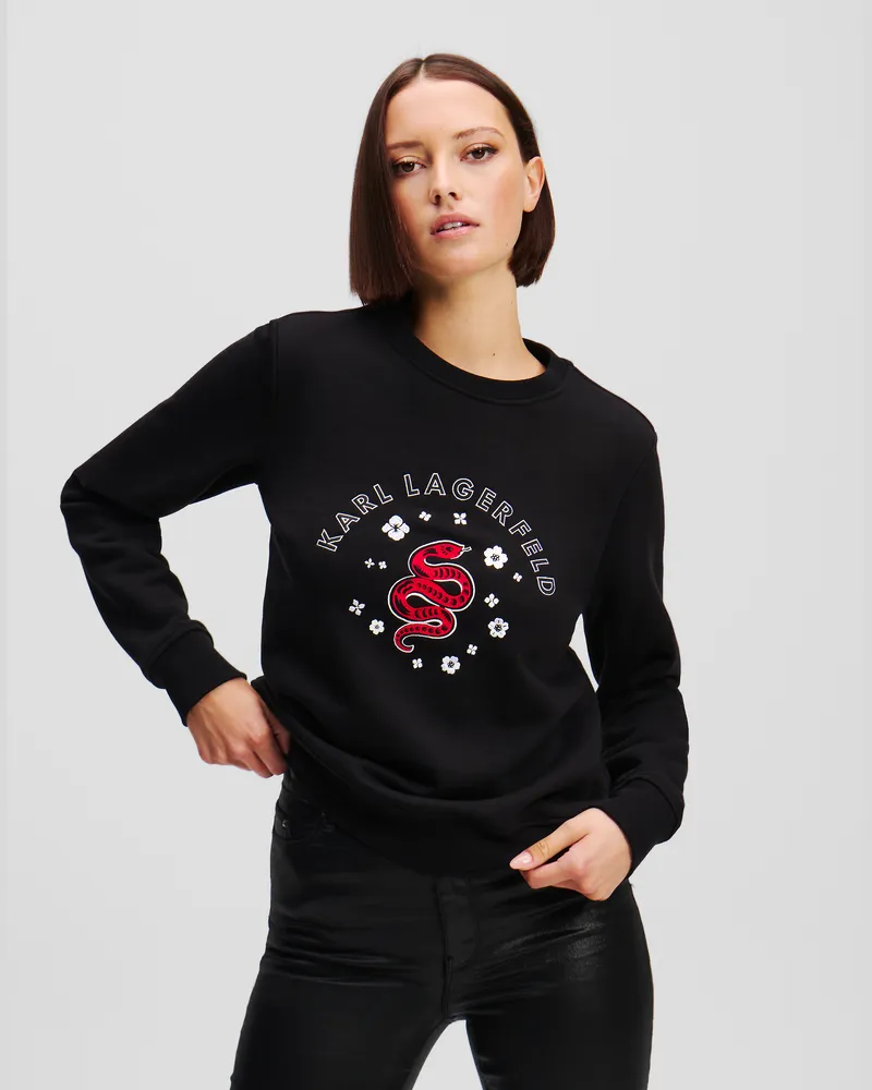 Karl Lagerfeld Sweatshirt Zum Chinesischen Neujahrsfest, Frau, Schwarz, Größe Schwarz