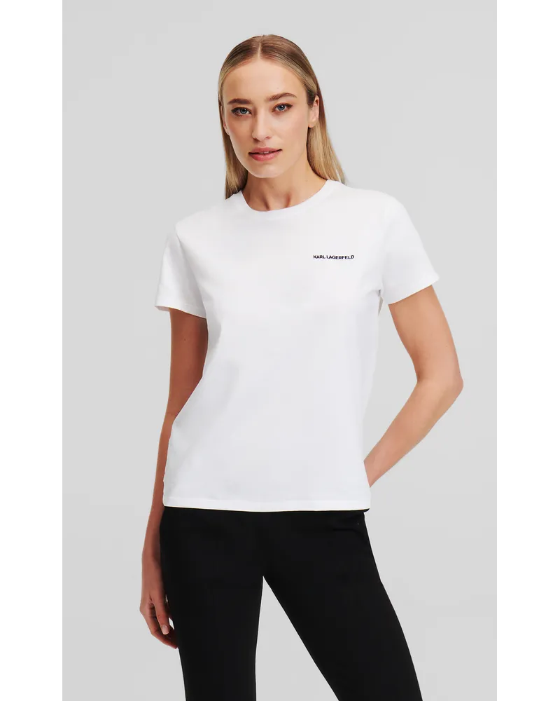 Karl Lagerfeld T-shirt mit Karl lagerfeld-logo, Frau, Weiss Weiss