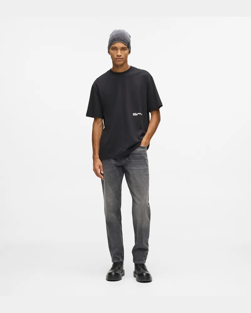 Karl Lagerfeld Schmal Geschnittene Jeans Mit Vintage-waschung, Herren, Visuelles Grau, Größe Visuelles