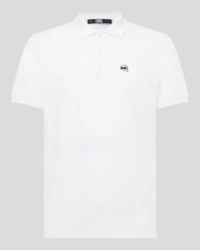 Karl Lagerfeld Karl Ikonik -polo-aufnäher, Mann, Weiss Weiss