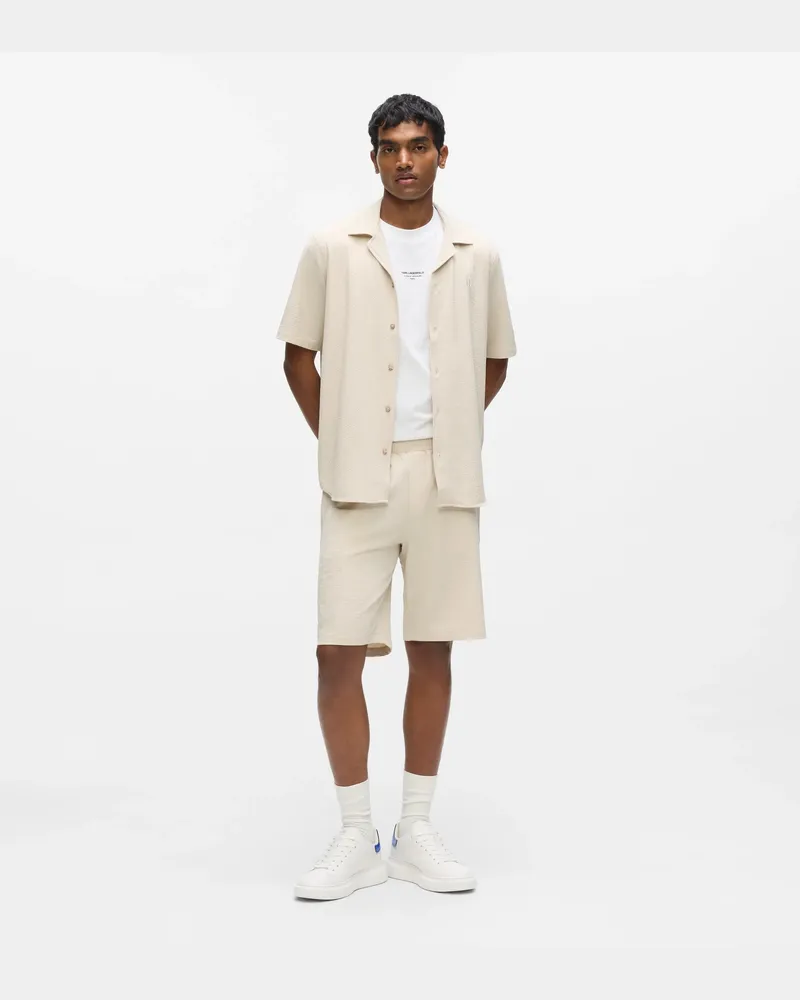 Karl Lagerfeld Shorts Mit Monogramm, Male, Sand, Size Beige