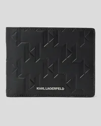 Karl Lagerfeld K/loom Faltportemonnaie aus Leder, Mann, Schwarz Schwarz