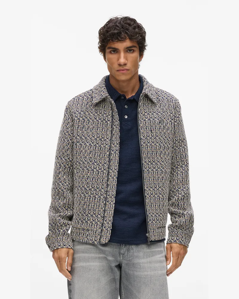 Karl Lagerfeld Jacke Aus Bouclé-tweed Mit Reißverschluss, Herren, Reines Hellblau, Größe Reines