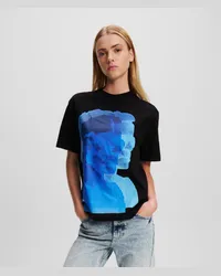 Karl Lagerfeld Klj karl-t-shirt mit aufdruck, Frau, Schwarz Schwarz