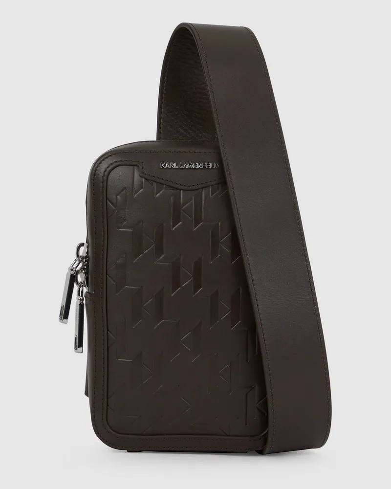 Karl Lagerfeld K/loom Kleine Slingbag Aus Leder, Herren, Pink Spray, Größe Pink