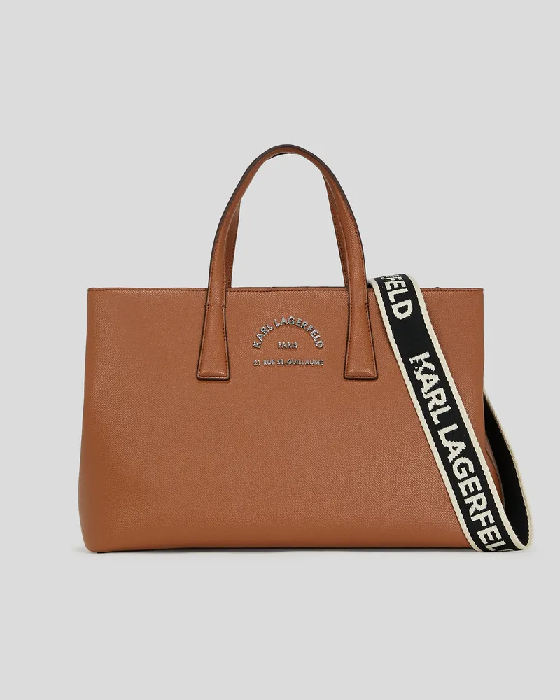 Karl Lagerfeld Rue St-guillaume Metall-satchel-bag, Frau, Dunkles Tan, Größe Dunkles