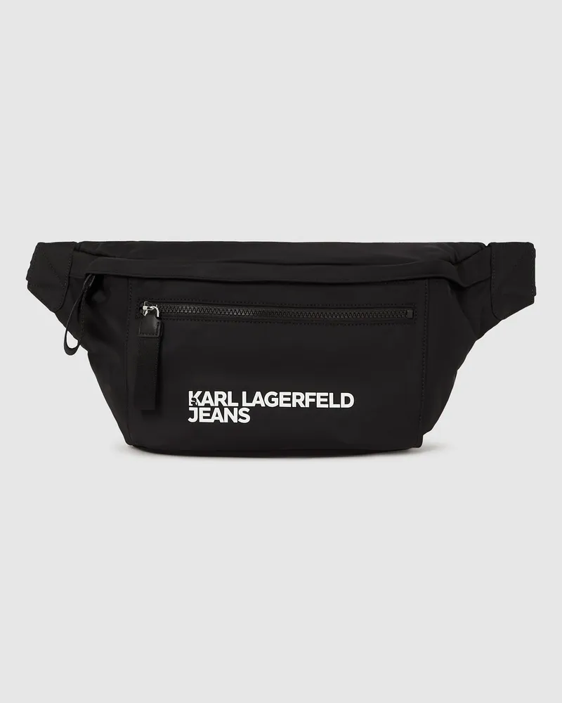 Karl Lagerfeld Extragroße Gürteltasche Mit Logo, Herren, Schwarz, Größe Schwarz