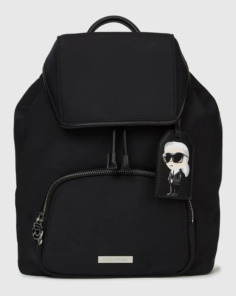 Karl Lagerfeld Ikon Nylon Rucksack Mit Anhänger, Damen, Schwarz, Größe Schwarz