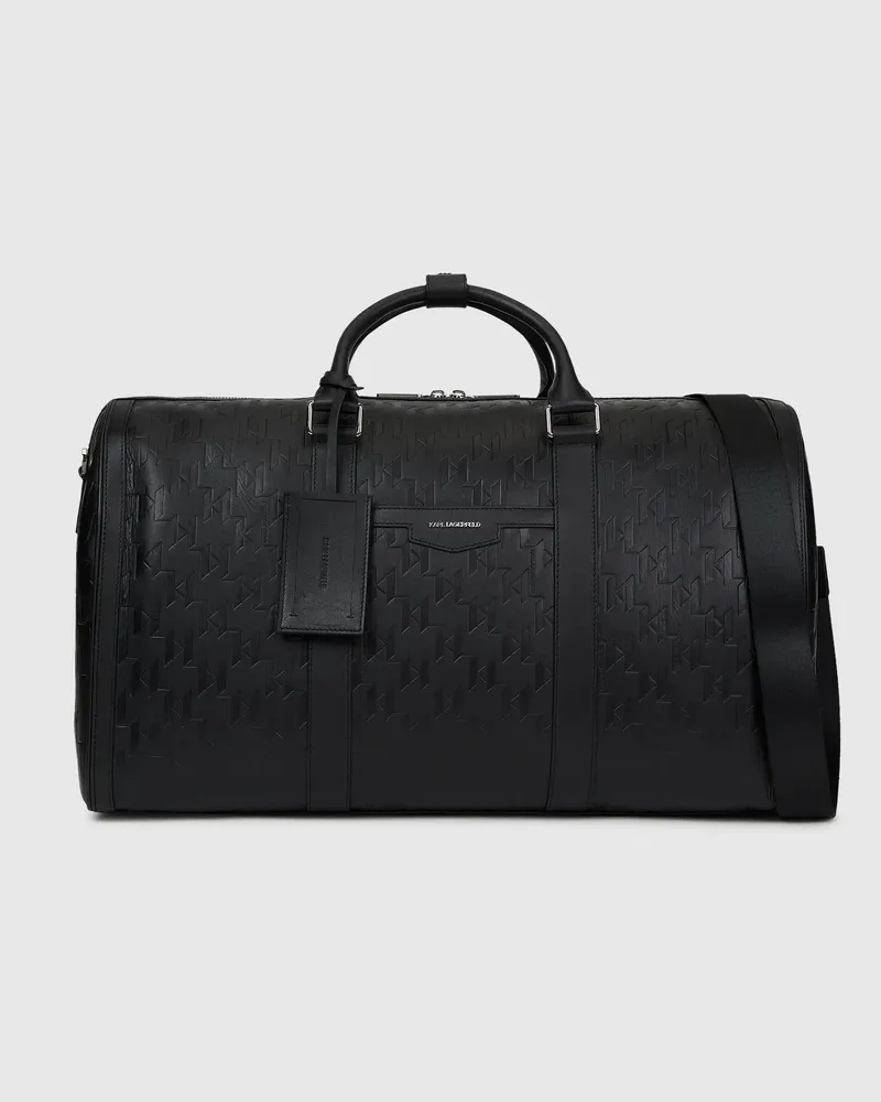 Karl Lagerfeld K/loom Weekender-tasche Aus Leder, Herren, Schwarz, Größe Schwarz