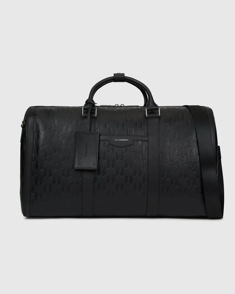 Karl Lagerfeld K/loom Weekender-tasche Aus Leder, Herren, Schwarz, Größe Schwarz