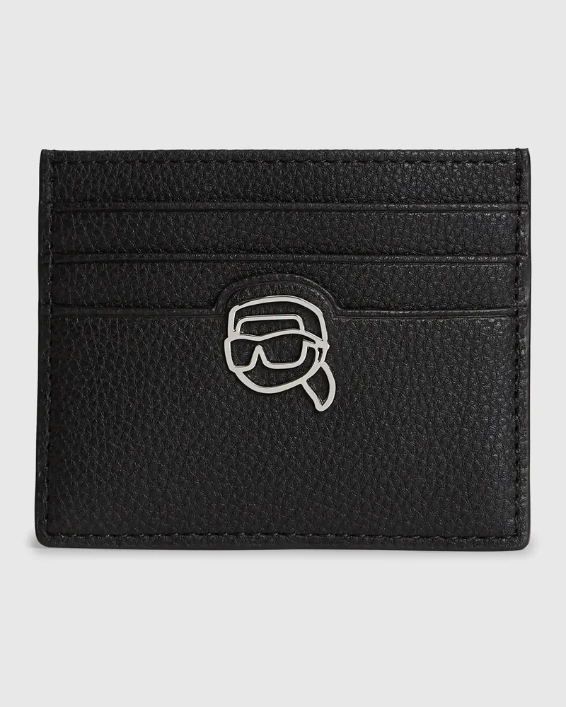 Karl Lagerfeld Ikon Pebble Kartenetui, Damen, Schwarz, Größe Schwarz