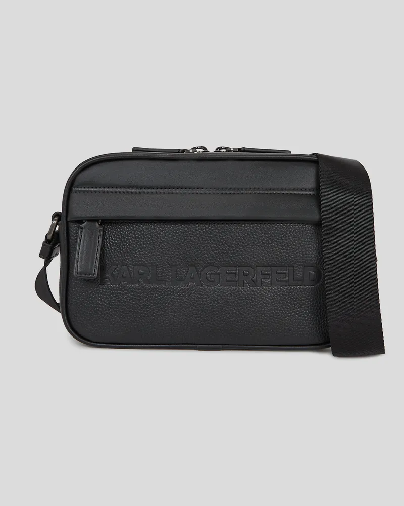 Karl Lagerfeld K/essential Umhängetasche Aus Leder, Mann, Schwarz, Größe Schwarz