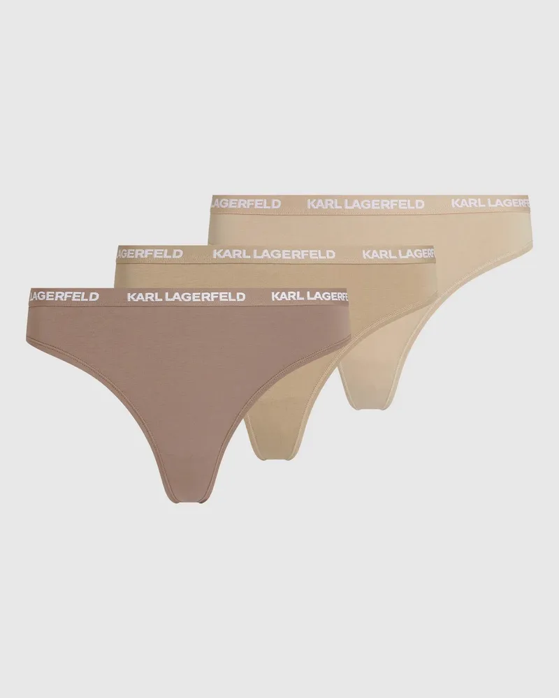 Karl Lagerfeld Tanga Mit Logo – 3er-set, Damen, Nude Shades, Größe Nude