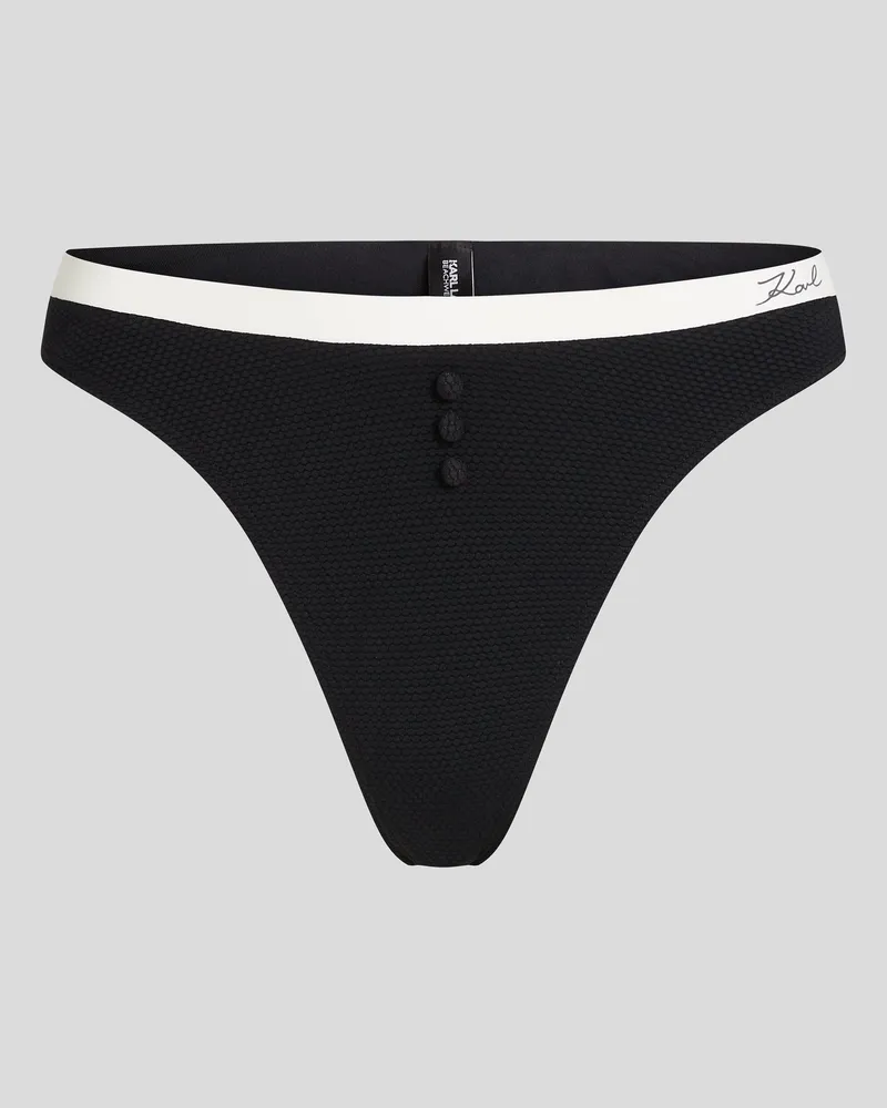 Karl Lagerfeld Monochromes Bikini-höschen, Damen, Weiss/schwarz, Größe Weiss