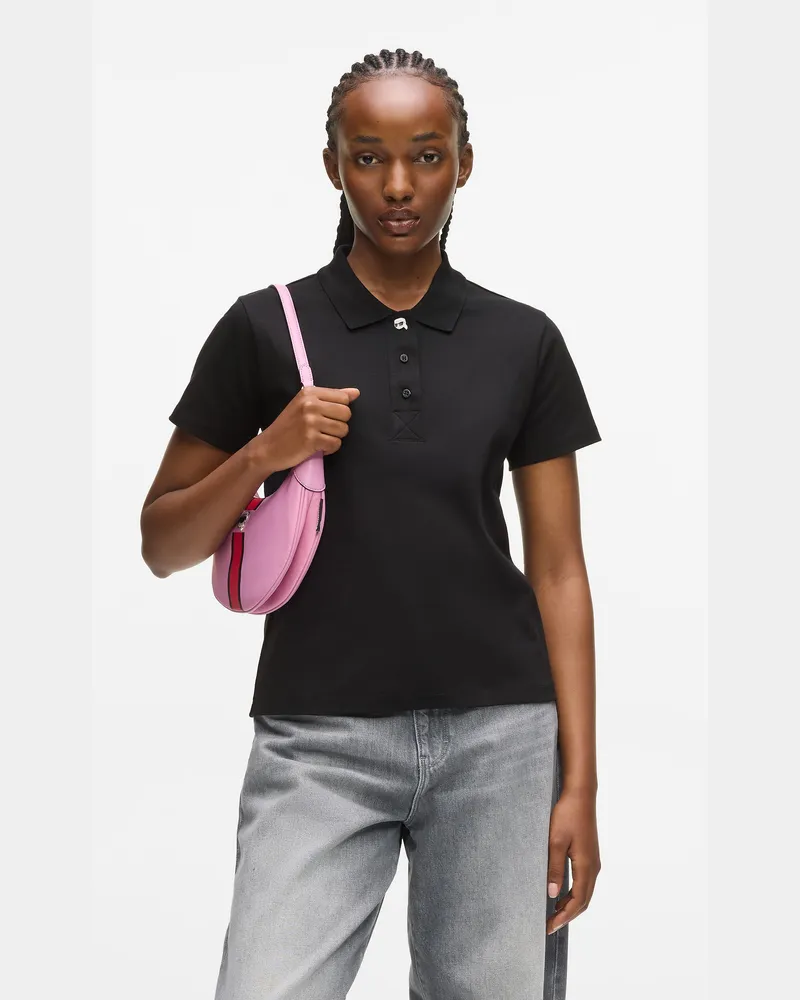 Karl Lagerfeld Ikon Poloshirt, Damen, Schwarz, Größe Schwarz