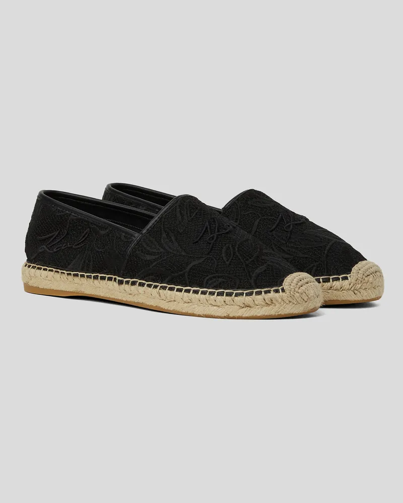 Karl Lagerfeld Kamini Signature Orchideen-espadrilles, Frau, Schwarz, Größe Schwarz
