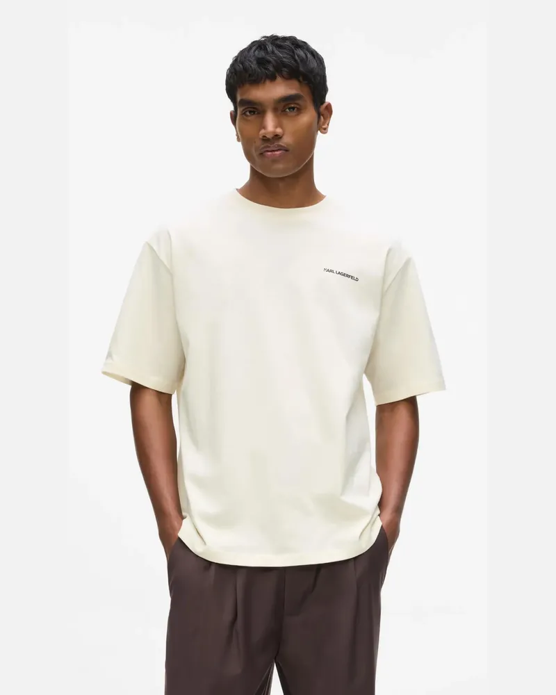 Karl Lagerfeld Rue St-guillaume Legeres T-shirt, Herren, Cannoli Creme, Größe Cannoli