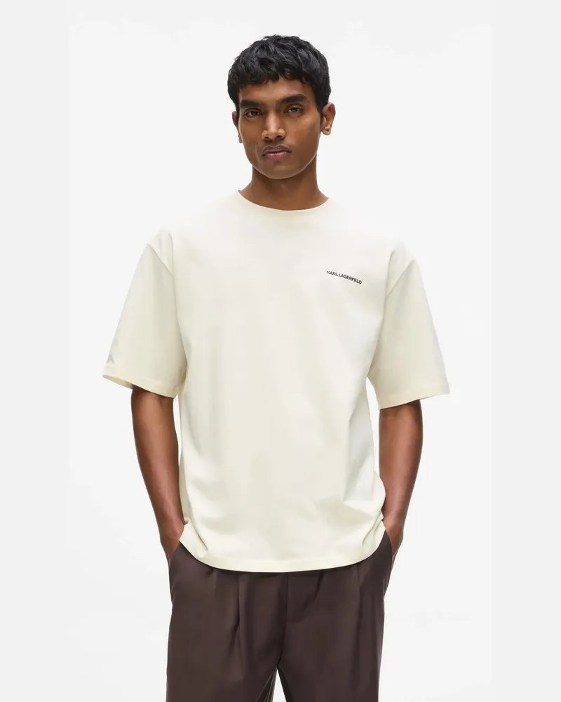 Karl Lagerfeld Rue St-guillaume Legeres T-shirt, Herren, Cannoli Creme, Größe Cannoli