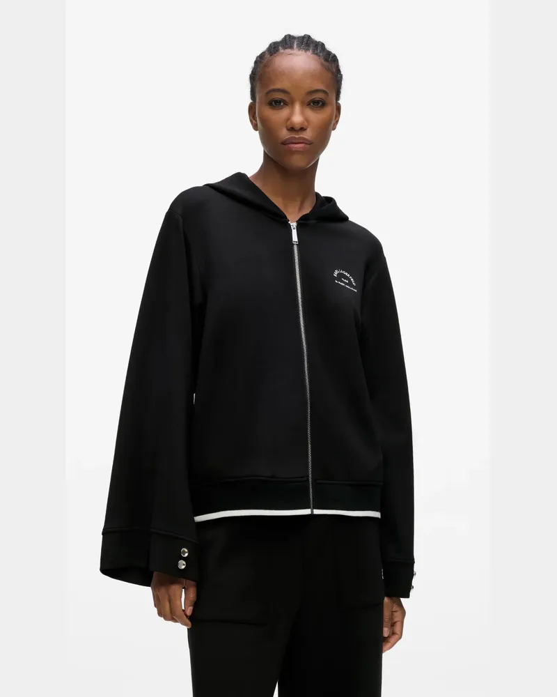 Karl Lagerfeld Rue St-guillaume Kapuzenpullover Mit Reißverschluss, Damen, Schwarz, Größe Schwarz