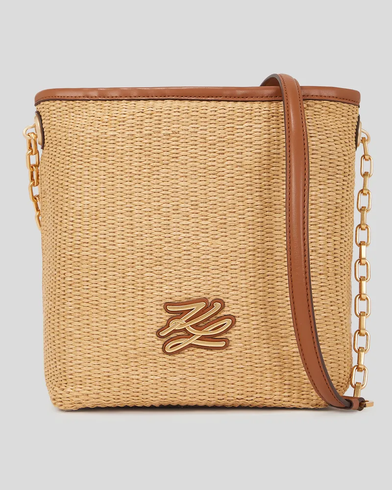 Karl Lagerfeld K/autograph Kleine Bucket-bag Aus Bast, Frau, Naturbraun, Größe Naturbraun