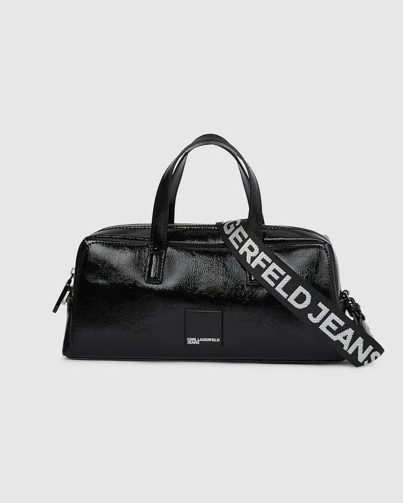 Karl Lagerfeld Glänzende Bowling-bag, Damen, Schwarz, Größe Schwarz