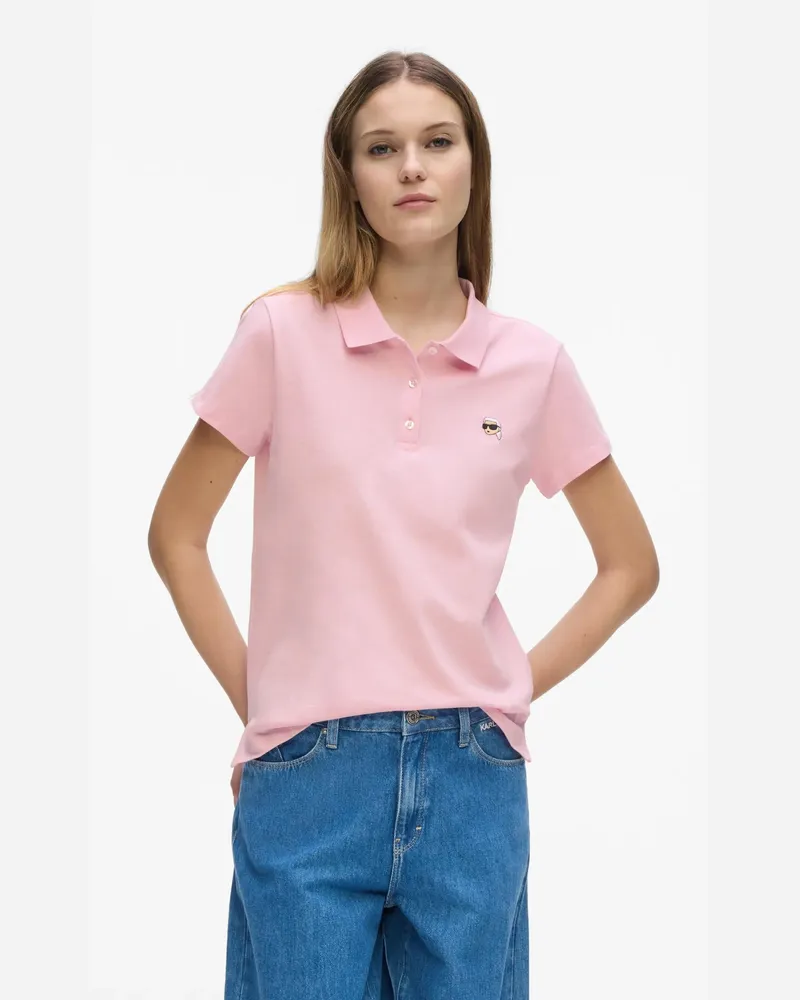 Karl Lagerfeld Ikon Piqué-polohemd, Damen, Süsser Flieder, Größe Süsser