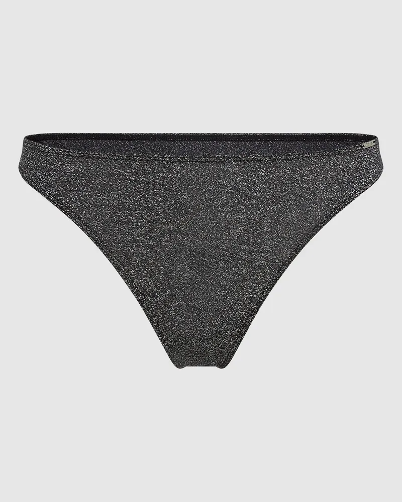 Karl Lagerfeld Signature-metallic-tanga, Damen, Schwarz, Größe Schwarz