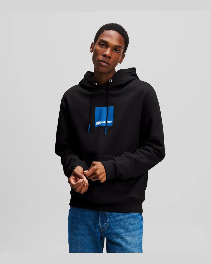 Karl Lagerfeld Klj kapuzenpullover Mit Box-logo, Mann, Schwarz, Größe Schwarz