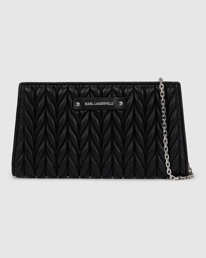 Karl Lagerfeld K/weave Umhängetasche, Damen, Schwarz-nickel, Größe Schwarz-nickel