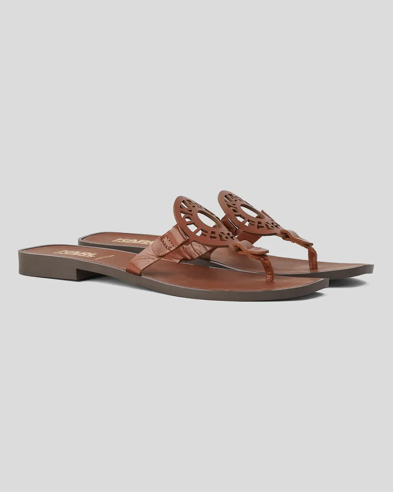 Karl Lagerfeld Ring-logo-sandalen, Damen, Bräunen, Größe Bräunen