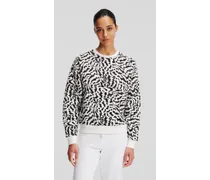 Sweatshirt mit Zebra-print, Frau, Elektrika Schwarz/weiß
