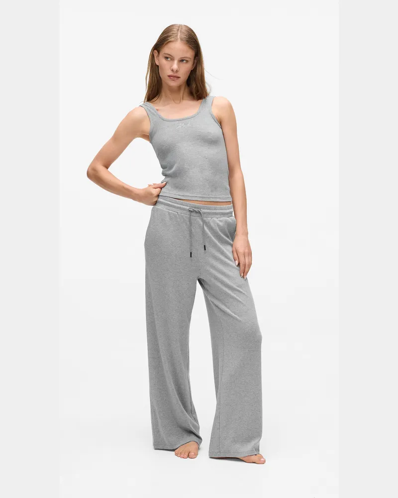 Karl Lagerfeld Signature-lounge-jogginghose, Damen, Mittelgrau-melange, Größe Mittelgrau-melange