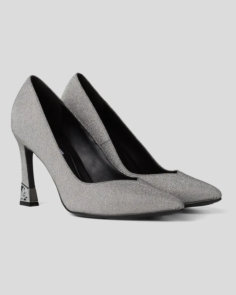 Karl Lagerfeld Premiere 90 glitzernde Pumps, Frau, Silver, Größe Silver