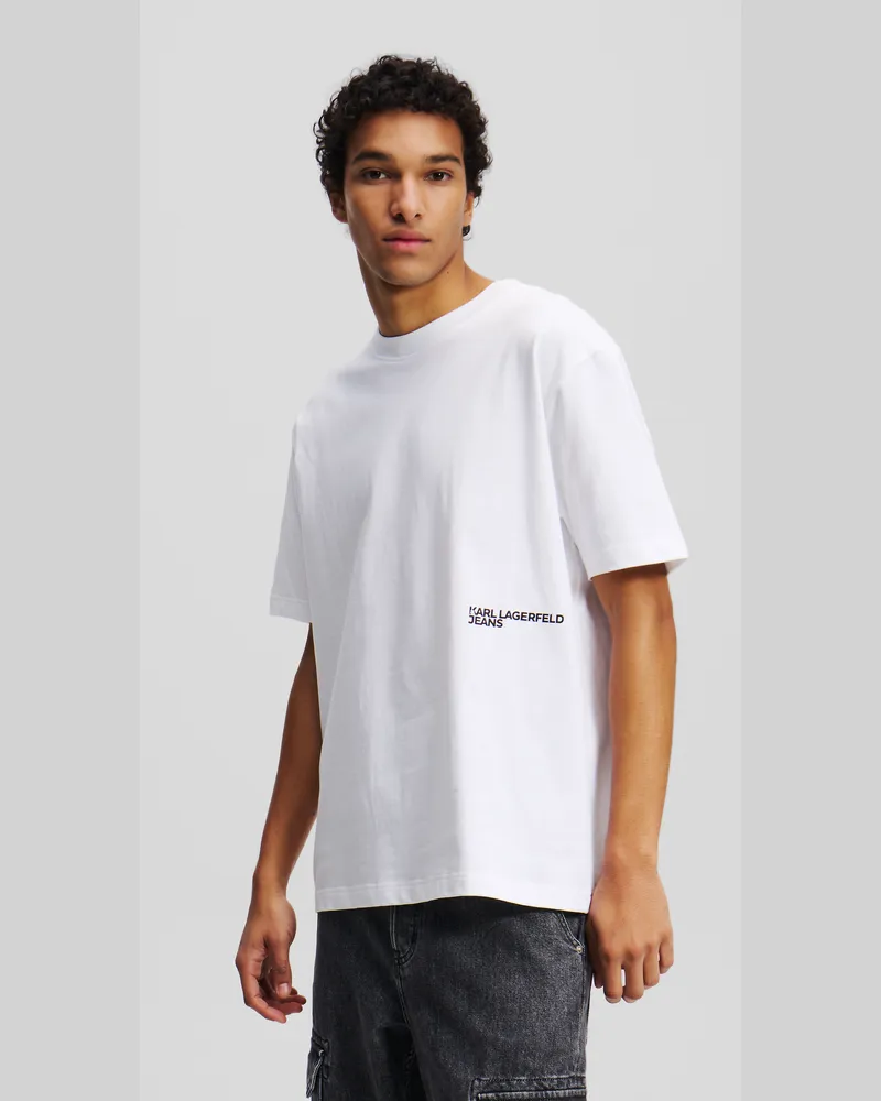 Karl Lagerfeld T-shirt Mit Grafik, Mann, Weiss, Größe Weiss