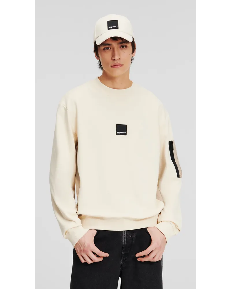 Karl Lagerfeld Klj sweatshirt aus Material-mix, Mann, Whitecap Gray Whitecap